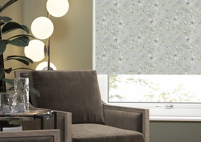Floral Outlines, Sage Green - Twist&Fit Roller Blind - Image 5